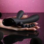 Selopa TRIPLE ACES - Black 19.7 cm USB Rechargeable Triple Stimulator Vibrator - Image 4