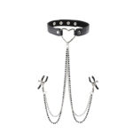 Sex & Mischief Amor Collar with Nipple Clamps - Metal Restraints - Image 3