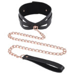 Sex & Mischief Brat Collar & Leash - Rose Gold/Black Restraint - Image 3