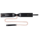 Sex & Mischief Brat Collar & Leash - Rose Gold/Black Restraint - Image 5