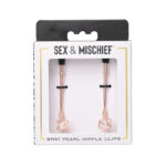 Sex & Mischief Brat Pearl Nipple Clips - Rose Gold - Set of 2 - Image 7