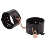 Sex & Mischief Brat Locking Cuffs - Black/Rose Gold Hand Cuffs - Image 3