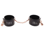 Sex & Mischief Brat Locking Cuffs - Black/Rose Gold Hand Cuffs - Image 4