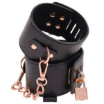 Sex & Mischief Brat Locking Cuffs - Black/Rose Gold Hand Cuffs - Image 5