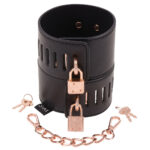 Sex & Mischief Brat Locking Cuffs - Black/Rose Gold Hand Cuffs - Image 6