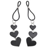 Sex & Mischief Heart Nipple Ties - Black Nipple Restraints - Set of 2 - Image 3