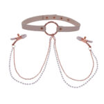 Sex & Mischief Peaches n CreaMe Collar with Nipple Clamps - Peach Nipple Restraints - Image 2