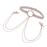 Sex & Mischief Peaches n CreaMe Collar with Nipple Clamps - Peach Nipple Restraints - Image 6