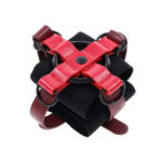 S&M Exs & Ohs Cross Cuffs - Red/Black Restraints - Image 6