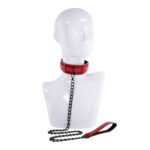 S&M Exs & Ohs Collar and Leash - Red Neck Restraint - Image 2