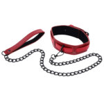 S&M Exs & Ohs Collar and Leash - Red Neck Restraint - Image 5