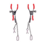 S&M Exs & Ohs Nipple Clamps - Red Tipped Metal Nipple Clamps - Set of 2 - Image 5