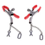 S&M Exs & Ohs Nipple Clamps - Red Tipped Metal Nipple Clamps - Set of 2 - Image 8