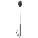 Sex & Mischief Lace Silicone Crop - Black/White 50 cm Crop Whip - Image 2
