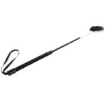 Sex & Mischief Lace Silicone Crop - Black/White 50 cm Crop Whip - Image 6