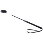 Sex & Mischief Lace Silicone Crop - Black/White 50 cm Crop Whip - Image 7