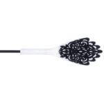 Sex & Mischief Lace Silicone Crop - Black/White 50 cm Crop Whip - Image 8