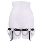 Sex & Mischief Chain Lace Garters - Black/Metal Garters - Image 2