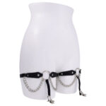 Sex & Mischief Chain Lace Garters - Black/Metal Garters - Image 3