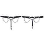 Sex & Mischief Chain Lace Garters - Black/Metal Garters - Image 5