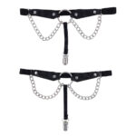 Sex & Mischief Chain Lace Garters - Black/Metal Garters - Image 6
