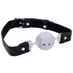Sex & Mischief Lace Silicone Breathable Ball Gag - Black/Grey Mouth Restraint - Image 5