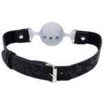 Sex & Mischief Lace Silicone Breathable Ball Gag - Black/Grey Mouth Restraint - Image 7