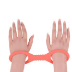 Sex & Mischief Peaches n CreaMe Small Silicone Cuffs - Peach Silicone Restraints - Image 7
