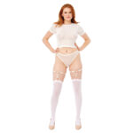 Sex & Mischief Peaches n CreaMe Pearl Garters - Peach / Rose Gold Garters with Pearls - Set of 2 - Image 4