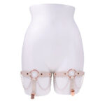 Sex & Mischief Peaches n CreaMe Pearl Garters - Peach / Rose Gold Garters with Pearls - Set of 2 - Image 8