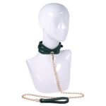 Sex & Mischief Indica Cutout Collar and Leash - Green/Gold Restraint - Image 2