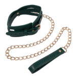 Sex & Mischief Indica Cutout Collar and Leash - Green/Gold Restraint - Image 5