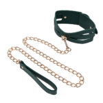 Sex & Mischief Indica Cutout Collar and Leash - Green/Gold Restraint - Image 6