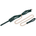 Sex & Mischief Indica Cutout Collar and Leash - Green/Gold Restraint - Image 7