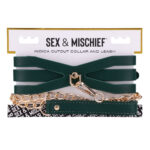 Sex & Mischief Indica Cutout Collar and Leash - Green/Gold Restraint - Image 9