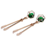 Sex & Mischief Indica Crystal Nipple Clips - Gold Nipple Clips with Emerald Gems - Image 5