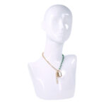 Sex & Mischief Indica Crystal Day Collar - Gold/Emerald Lockable Collar - Image 3