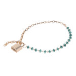 Sex & Mischief Indica Crystal Day Collar - Gold/Emerald Lockable Collar - Image 6