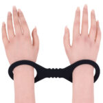 Sex & Mischief Shadow Small Silicone Cuffs - Black Small Restraints - Image 3