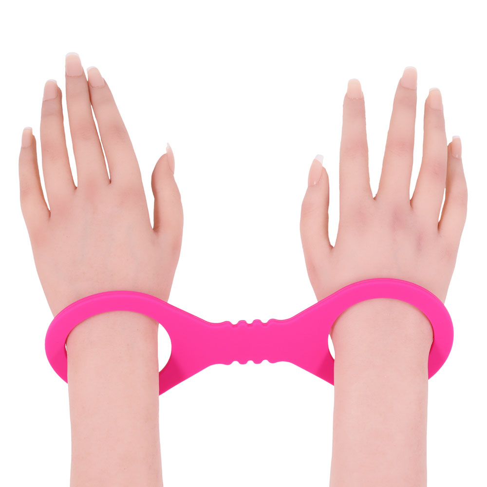 Sex & Mischief Small Hot Pink Silicone Cuffs - Hot Pink Small Restraints - Image 3