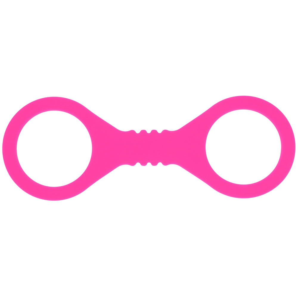Sex & Mischief Small Hot Pink Silicone Cuffs - Hot Pink Small Restraints - Image 4