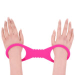 Sex & Mischief Large Hot Pink Silicone Cuffs - Hot Pink Large Restraints - Image 2