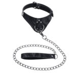 SPORTSHEETS Velvet Noir Collar & Leash - Black Restraint & Leash - Image 5