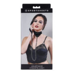 SPORTSHEETS Velvet Noir Collar & Leash - Black Restraint & Leash - Image 8