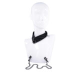 SPORTSHEETS Velvet Noir Collar & Removable Clamps - Black Neck & Nipple Restraints - Image 4