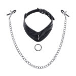 SPORTSHEETS Velvet Noir Collar & Removable Clamps - Black Neck & Nipple Restraints - Image 6