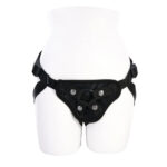 SPORTSHEETS Velvet Noir Strap On - Black Adjustable Strap-On Harness (No Probe Included) - Image 4