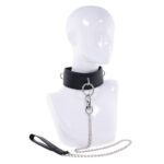EDGE Collar & Leash - Black Neck Restraint with Heavy Duty Metal Leash - Image 5