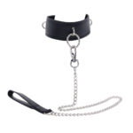 EDGE Collar & Leash - Black Neck Restraint with Heavy Duty Metal Leash - Image 6