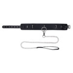 EDGE Collar & Leash - Black Neck Restraint with Heavy Duty Metal Leash - Image 7